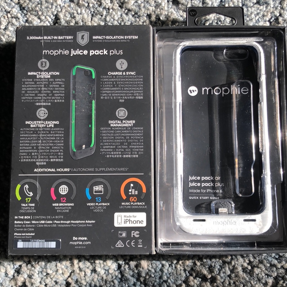 Mophie juice pack plus white protective battery case